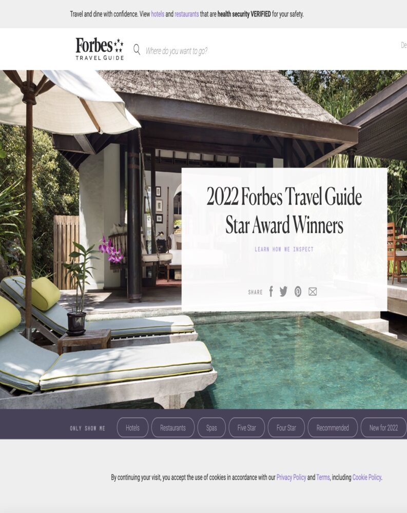 Forbes 200 Travel Guide Awards
